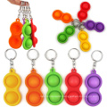 Best Selling Silicone anti stress relief Sensory Simple Dimple Fidget keychain Toy